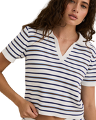 The Rhythm Womens Rommy Knit Top in Vintage Stripe
