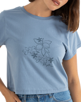 The Rhythm Womens Floral Blooms Printed T-Shirt in Slate