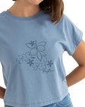 The Rhythm Womens Floral Blooms Printed T-Shirt in Slate