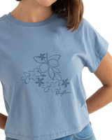 The Rhythm Womens Floral Blooms Printed T-Shirt in Slate