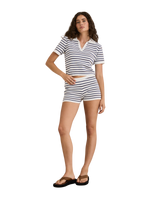 The Rhythm Womens Rommy Knit Shorts in Vintage Stripe
