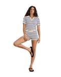 The Rhythm Womens Rommy Knit Shorts in Vintage Stripe