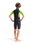 The C-Skins Boys Element 3/2mm Backzip Shorty Wetsuit in Anthracite, Lime & Multi