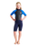 Boys Element 3/2mm Back Zip Shorty Wetsuit in Slate, Cyan & Multi