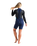 The C-Skins Womens Element 3/2mm Back Zip Spring Wetsuit in Bluestone, Black & Cyan