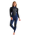 The C-Skins Womens Element 3/2mm Back Zip Wetsuit in Bluestone, Lilac & Black