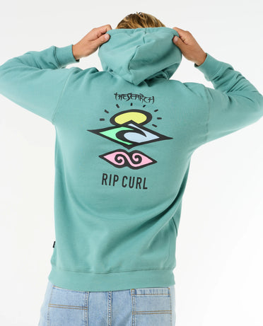 The Rip Curl Mens Search Icon Hoodie in Blue Lagoon