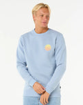 The Rip Curl Mens Wetsuit Icon Crew Sweatshirt in Ice Blue