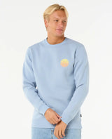 The Rip Curl Mens Wetsuit Icon Crew Sweatshirt in Ice Blue