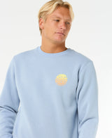 The Rip Curl Mens Wetsuit Icon Crew Sweatshirt in Ice Blue