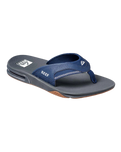 Fanning Flip Flops in Navy & Shadow