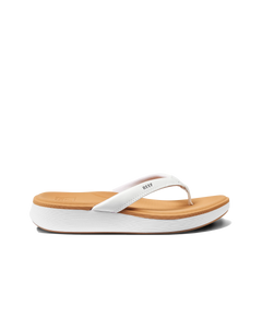 Cushion Cloud Flip Flops in White & Tan
