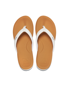 Cushion Cloud Flip Flops in White & Tan