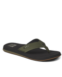 The Reef Mens The Layback Flip Flops in Black & Olive