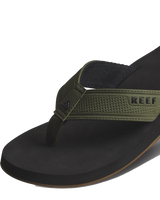 The Reef Mens The Layback Flip Flops in Black & Olive