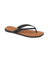 The Reef Womens Water Willow Malibu Flip Flops in Black & Tan