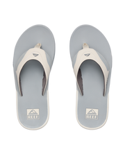 The Reef Mens Fanning Flip Flops in Light Grey, Grey & Blue