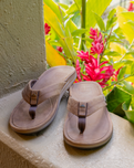 Leather Offshore Flip Flops in Bronze & Brown