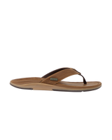 The Reef Mens Leather Offshore Flip Flops in Bronze & Brown