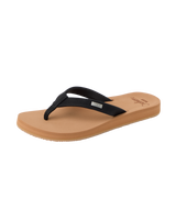 The Reef Womens Baja Sands Flip Flops in Black & Tan