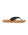 The Reef Womens Baja Sands Flip Flops in Black & Tan