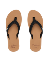 The Reef Womens Baja Sands Flip Flops in Black & Tan