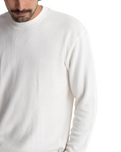 Classic Waffle Knit Jumper in Vintage White
