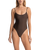 Classic Minimal One Piece Swimsuit in Chocolate