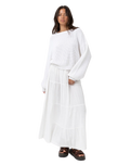 Classic Tiered Maxi Skirt in White