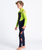 The C-Skins Boys Legend 4/3mm Back Zip Wetsuit in Ink Blue, Lime & Flo Red