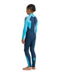 The C-Skins Boys NuWave Legend 3/2mm Back Zip Wetsuit in Bluestone, Blue & Red