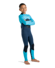 The C-Skins Boys NuWave Legend 3/2mm Back Zip Wetsuit in Bluestone, Blue & Red