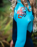 The C-Skins Boys NuWave Legend 3/2mm Back Zip Wetsuit in Bluestone, Blue & Red