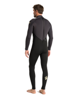The C-Skins Mens NuWave Legend 4/3mm Back Zip Wetsuit in Black, Meteor & Yellow