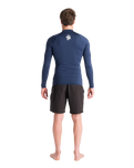 Nuwave Basics Long Sleeve Rash Vest in Bluestone
