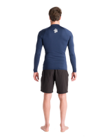 Nuwave Basics Long Sleeve Rash Vest in Bluestone