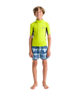 The C-Skins Boys Nuwave Rash Vest in Lime, Anthracite & Multi