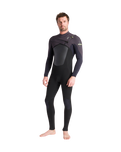 NuWave Rewired 4/3mm Chest Zip Wetsuit in Black & Black X & Meteor X