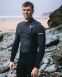 NuWave Rewired 4/3mm Chest Zip Wetsuit in Black & Black X & Meteor X