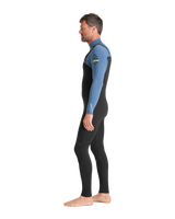 The C-Skins Mens NuWave Session 3/2mm Chest Zip Wetsuit in Black, Steel Blue & Lime