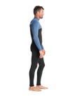 The C-Skins Mens NuWave Session 3/2mm Chest Zip Wetsuit in Black, Steel Blue & Lime