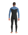 The C-Skins Mens NuWave Session 3/2mm Chest Zip Wetsuit in Black, Steel Blue & Lime