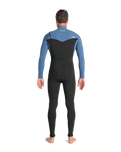 The C-Skins Mens NuWave Session 3/2mm Chest Zip Wetsuit in Black, Steel Blue & Lime