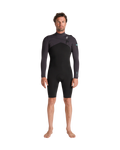 NuWave Session 3/2mm Chest Zip Spring Wetsuit in Black, Meteor X & Petrol