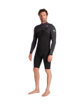 NuWave Session 3/2mm Chest Zip Spring Wetsuit in Black, Meteor X & Petrol