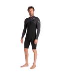 NuWave Session 3/2mm Chest Zip Spring Wetsuit in Black, Meteor X & Petrol
