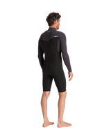 NuWave Session 3/2mm Chest Zip Spring Wetsuit in Black, Meteor X & Petrol