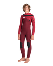 The C-Skins Boys NuWave Session 4/3mm Chest Zip Wetsuit in Bluestone, Steel Blue X & Lime