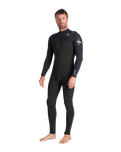 The C-Skins Mens NuWave Session 4/3mm Chest Zip Wetsuit in Black, Black X & Silver