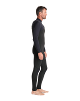 The C-Skins Mens NuWave Session 4/3mm Chest Zip Wetsuit in Black, Black X & Silver